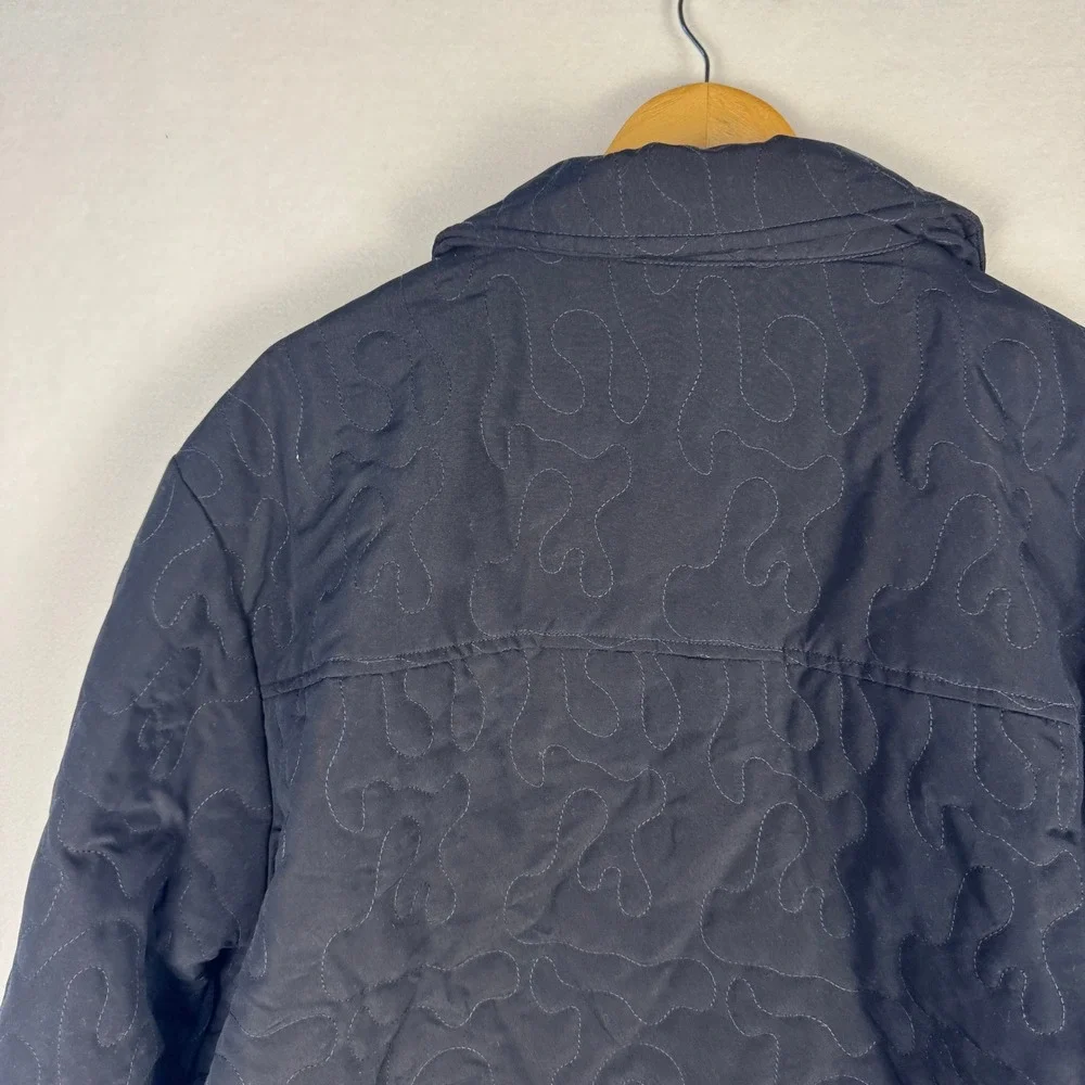 Mode of One Mens Quilted Jacket Deep Black Snap Front XL 100197726MN